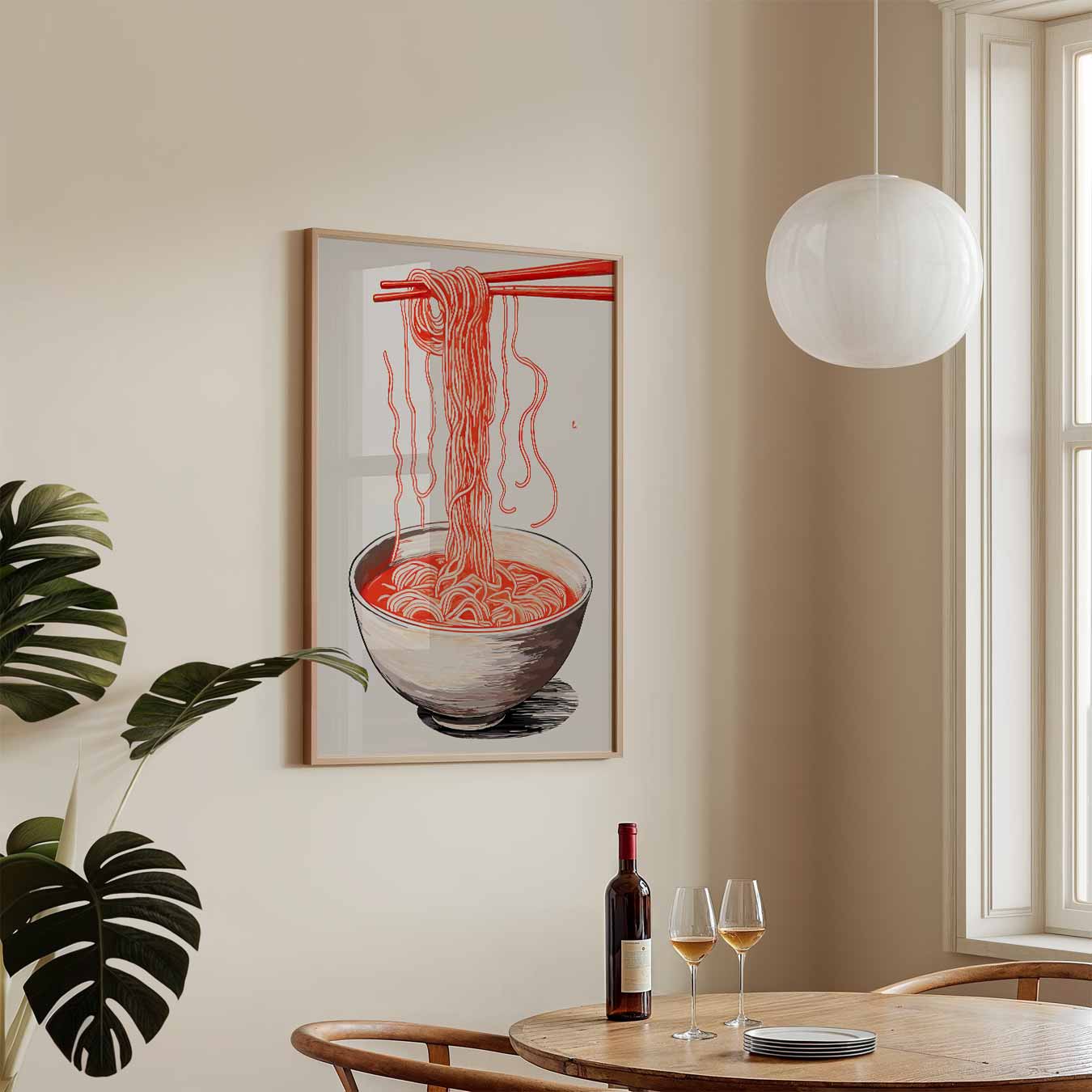 Stijlvolle Noodle Illustratie Poster-WallArtistic