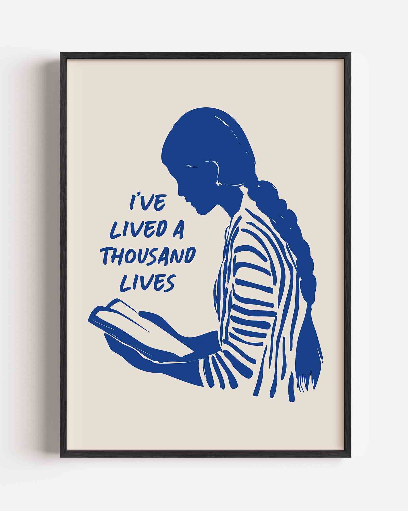 Lezend figuur met tekst Poster