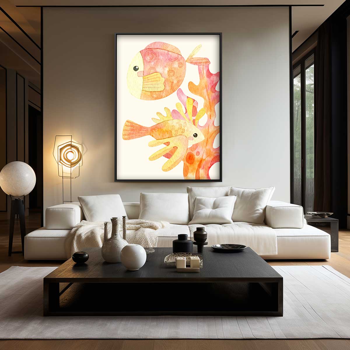 Kleurrijke Onderwaterwereld Kunstwerk-canvas-dibond-plexiglas-wanddecoratie-WallArtistic