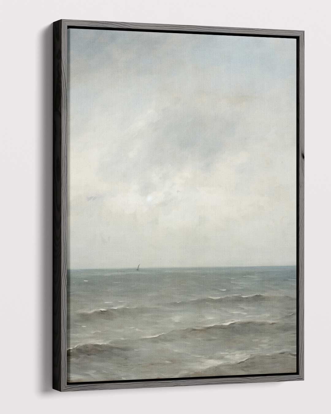 Rustige Zee onder Grijze Lucht Kunstwerk-canvas-dibond-plexiglas-wanddecoratie-WallArtistic
