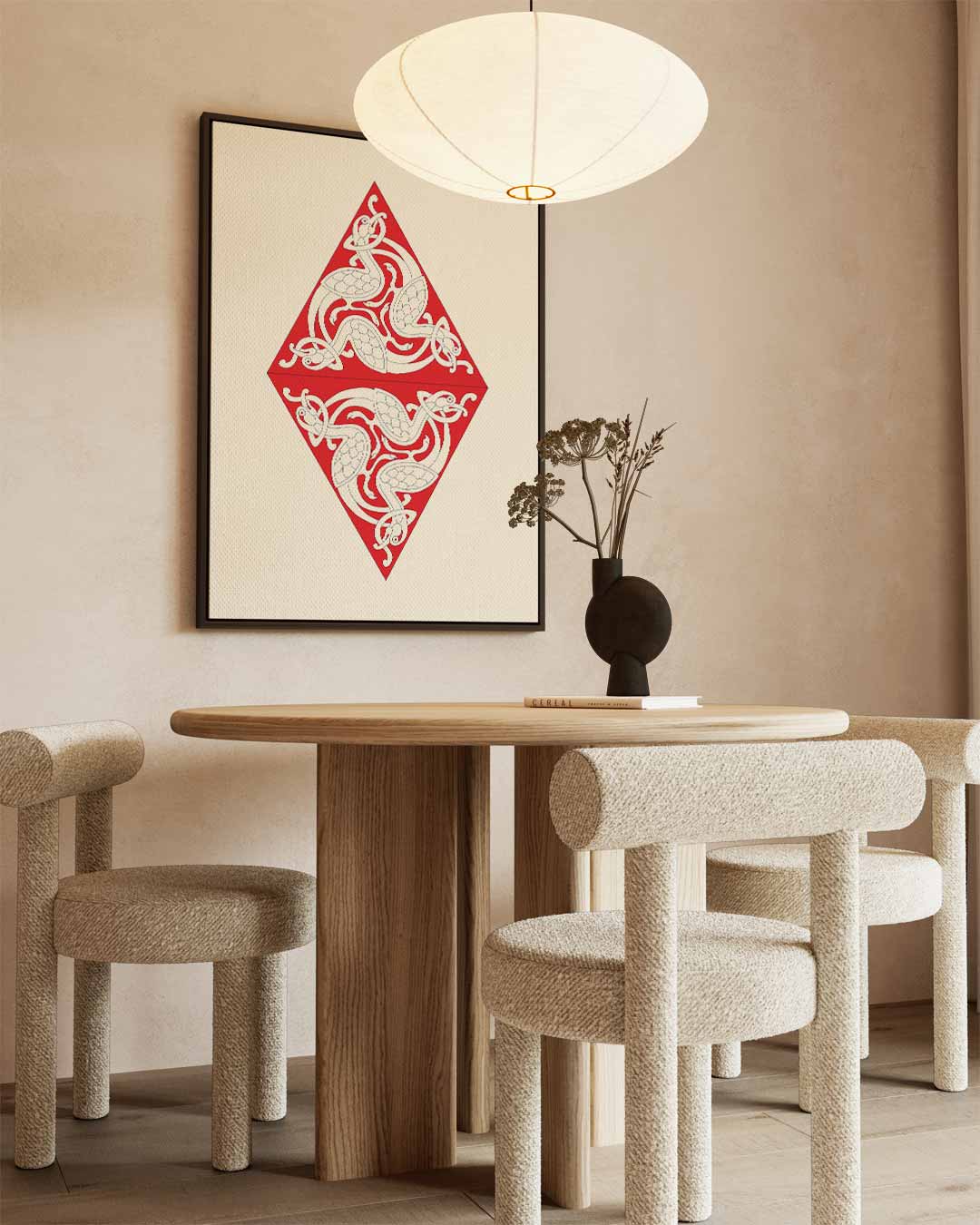 Viking Draak Motief Kunstwerk-canvas-dibond-plexiglas-wanddecoratie-WallArtistic