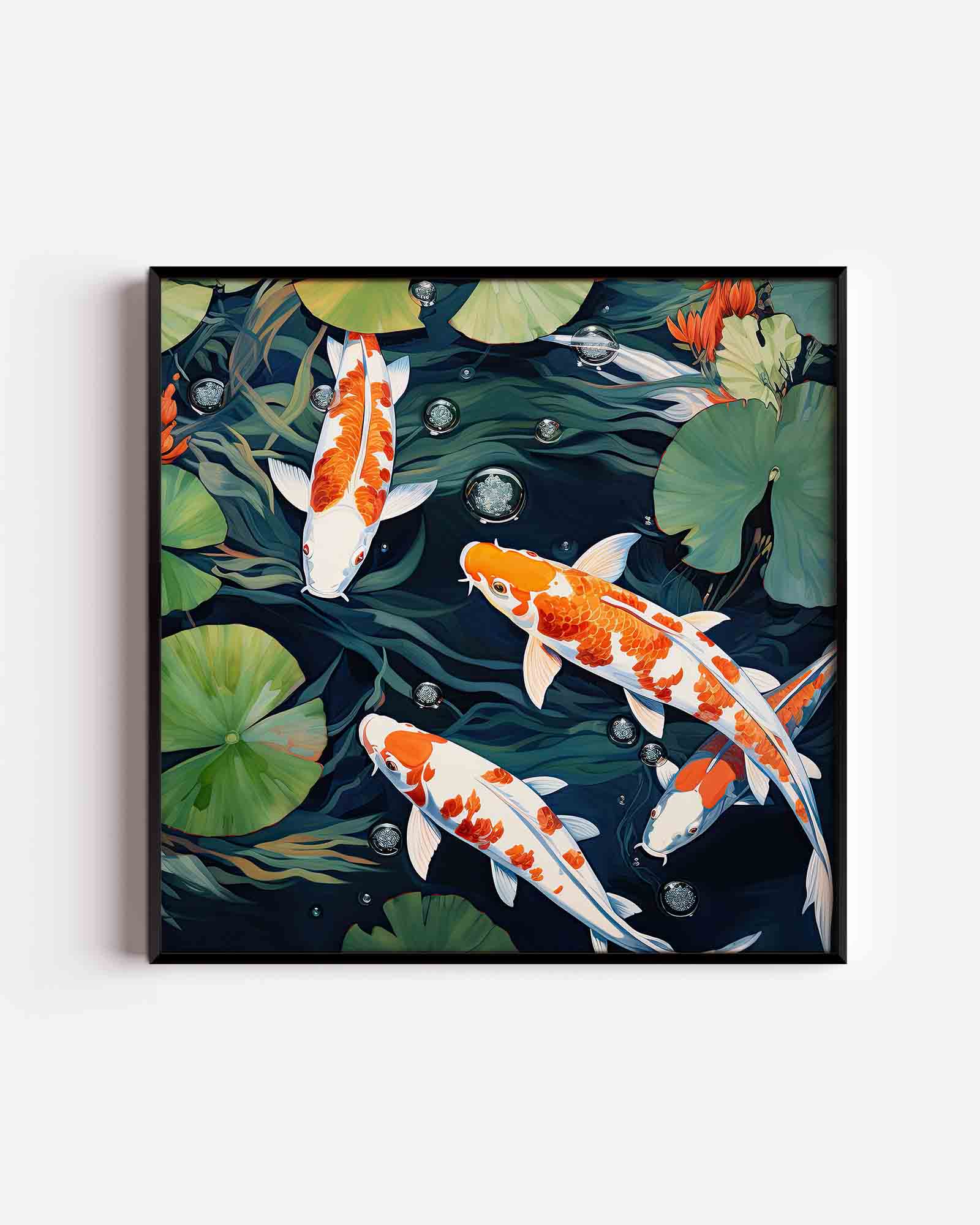 Koi vissen en waterlelies Poster