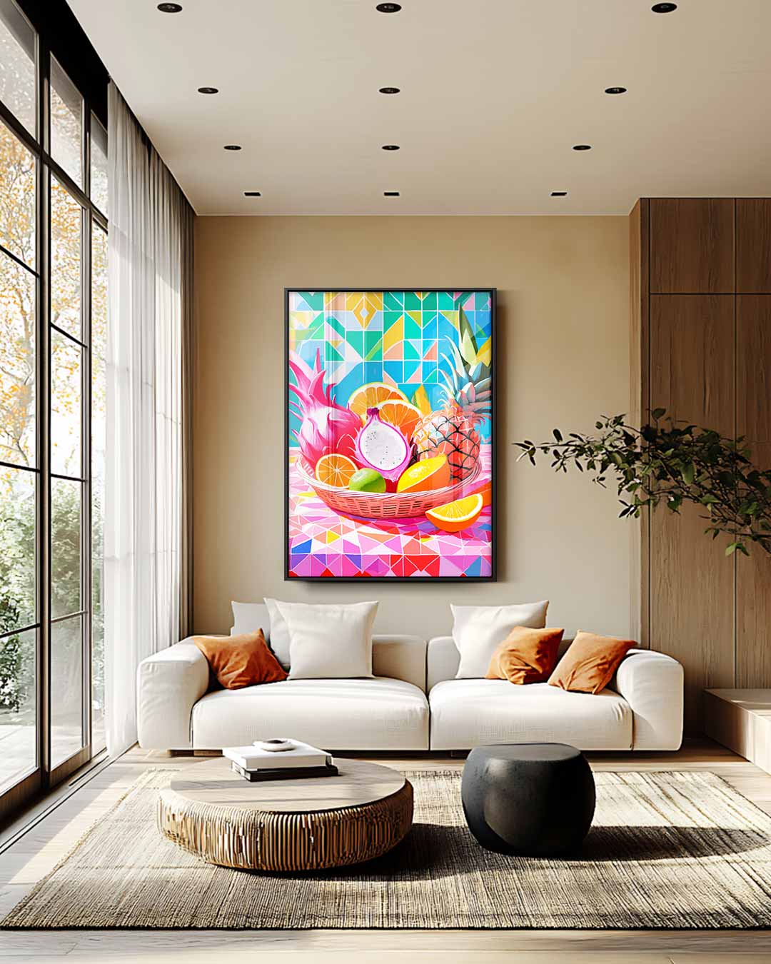 Kleurrijk Fruitfeest Kunstwerk-canvas-dibond-plexiglas-wanddecoratie-WallArtistic