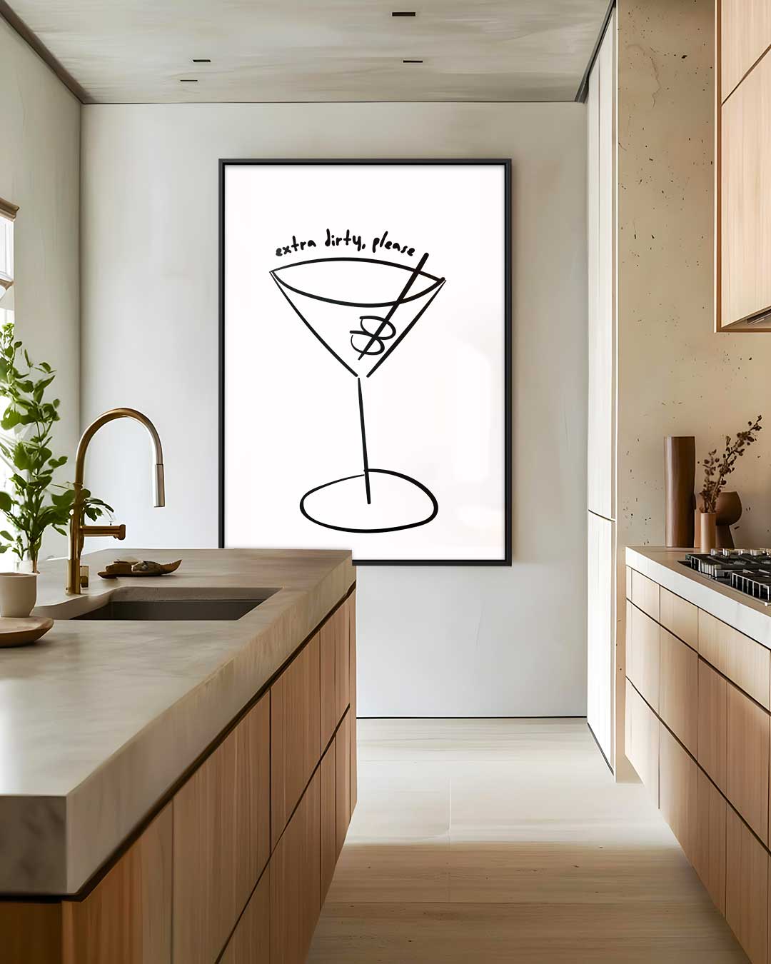 Simpele Martini Illustratie Kunstwerk-canvas-dibond-plexiglas-wanddecoratie-WallArtistic