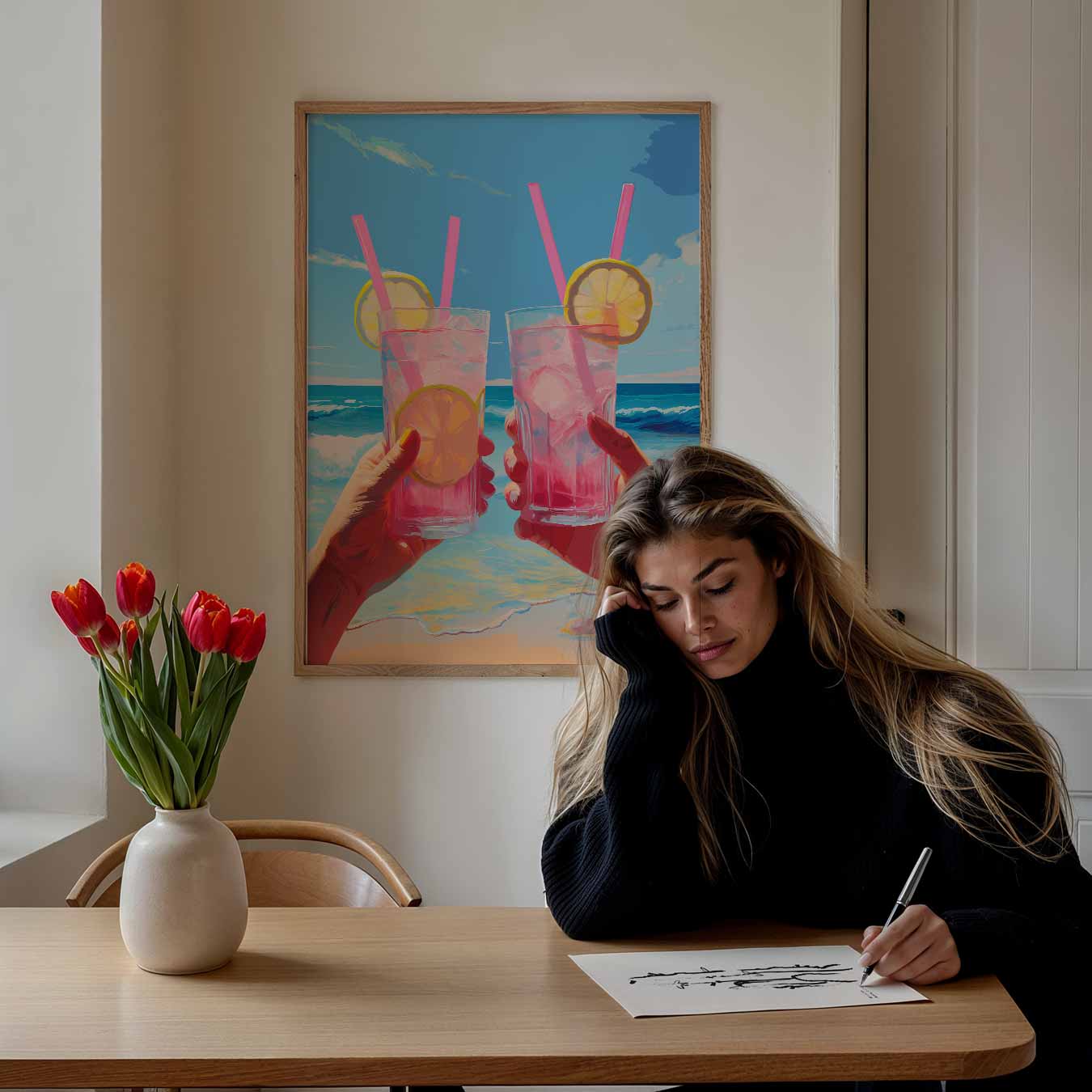 Zomerse Strandcocktail Poster-WallArtistic