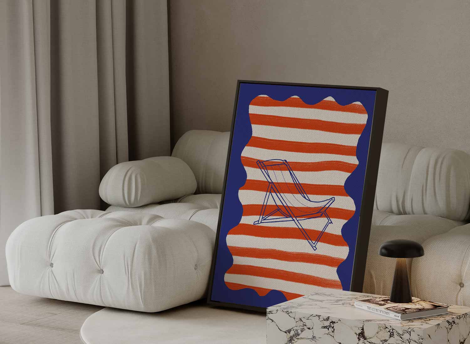 Strandstoel Droom Kunstwerk-canvas-dibond-plexiglas-wanddecoratie-WallArtistic