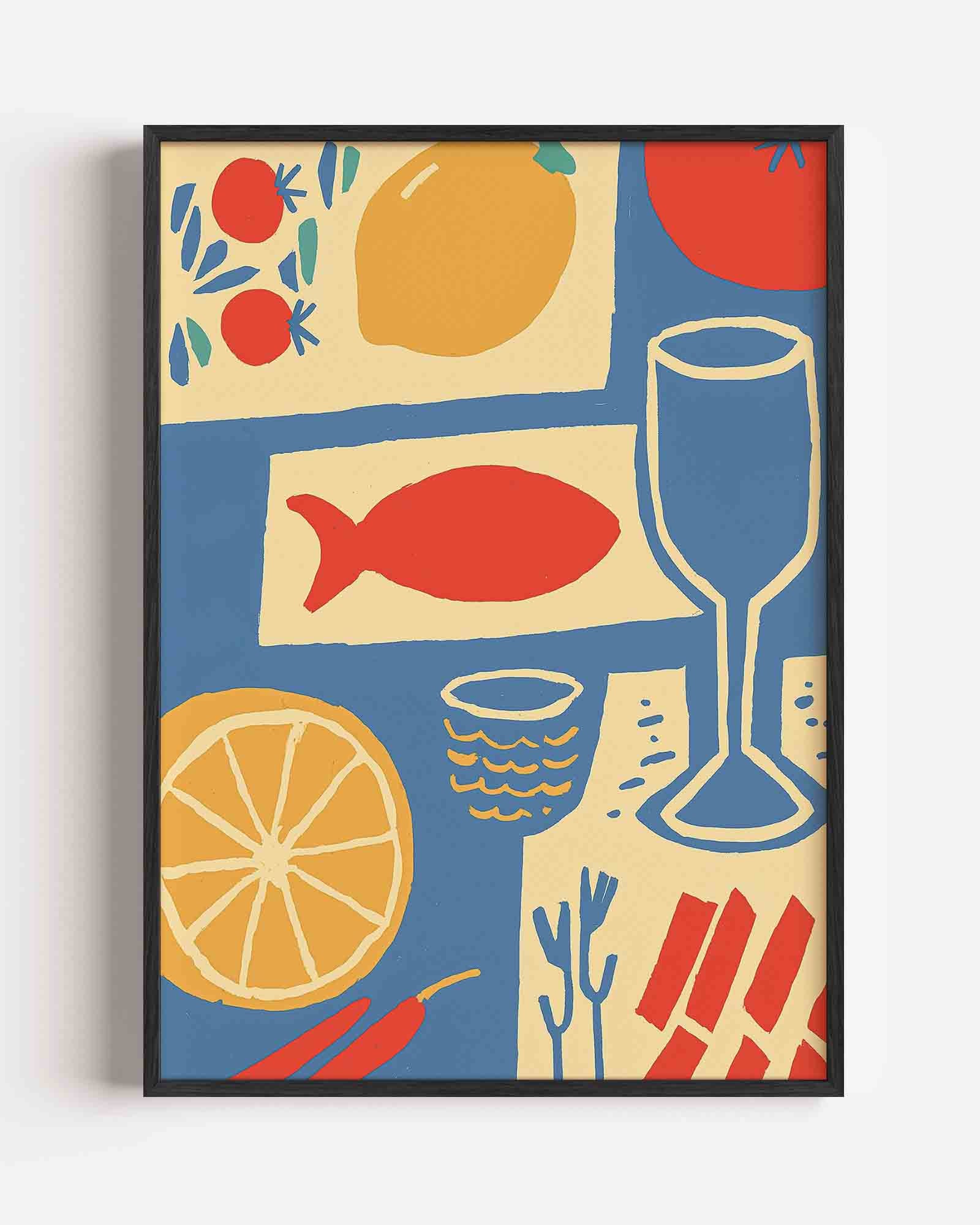 Fruit en vis Poster