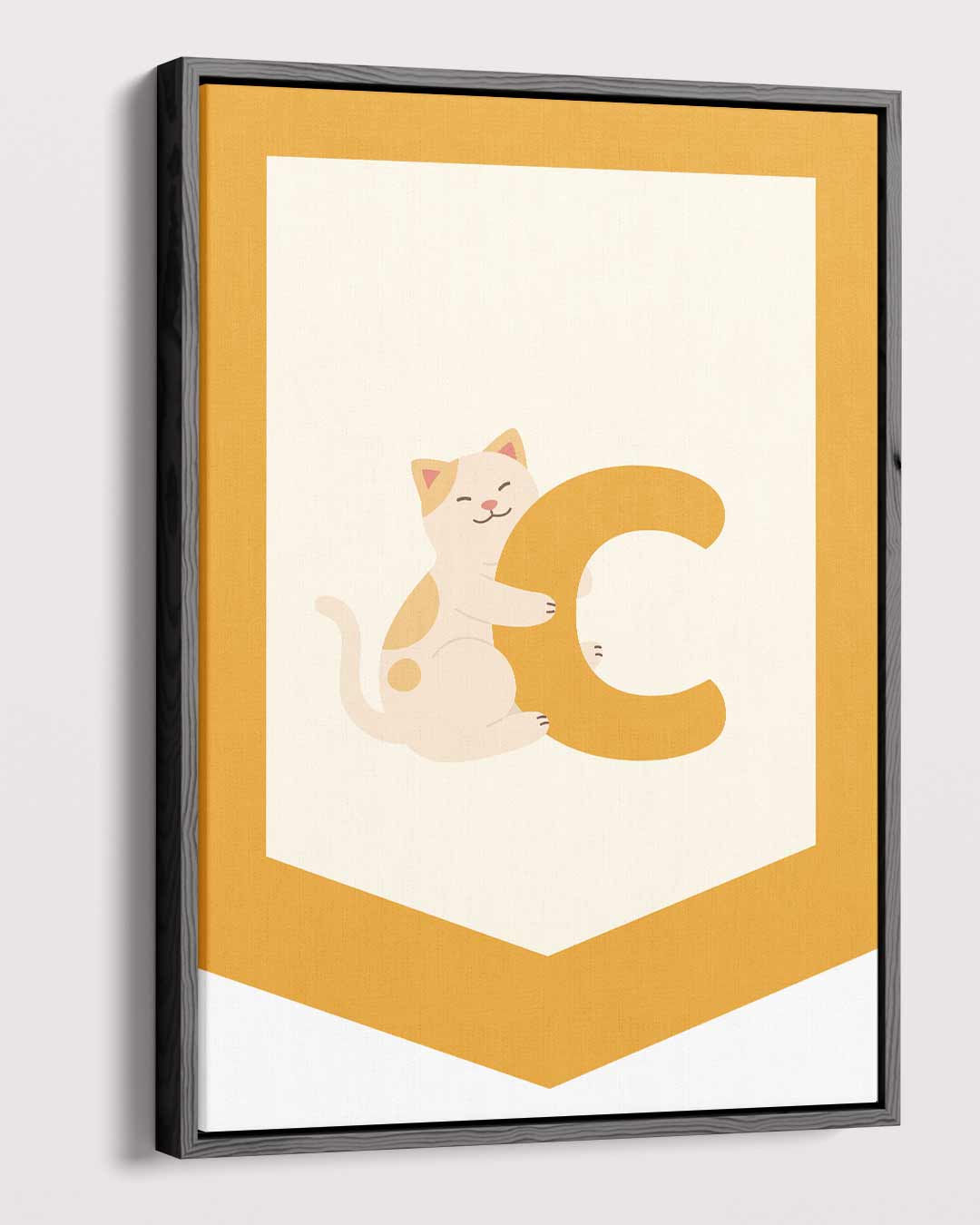 Kattenvlag met Letter C Kunstwerk-canvas-dibond-plexiglas-wanddecoratie-WallArtistic