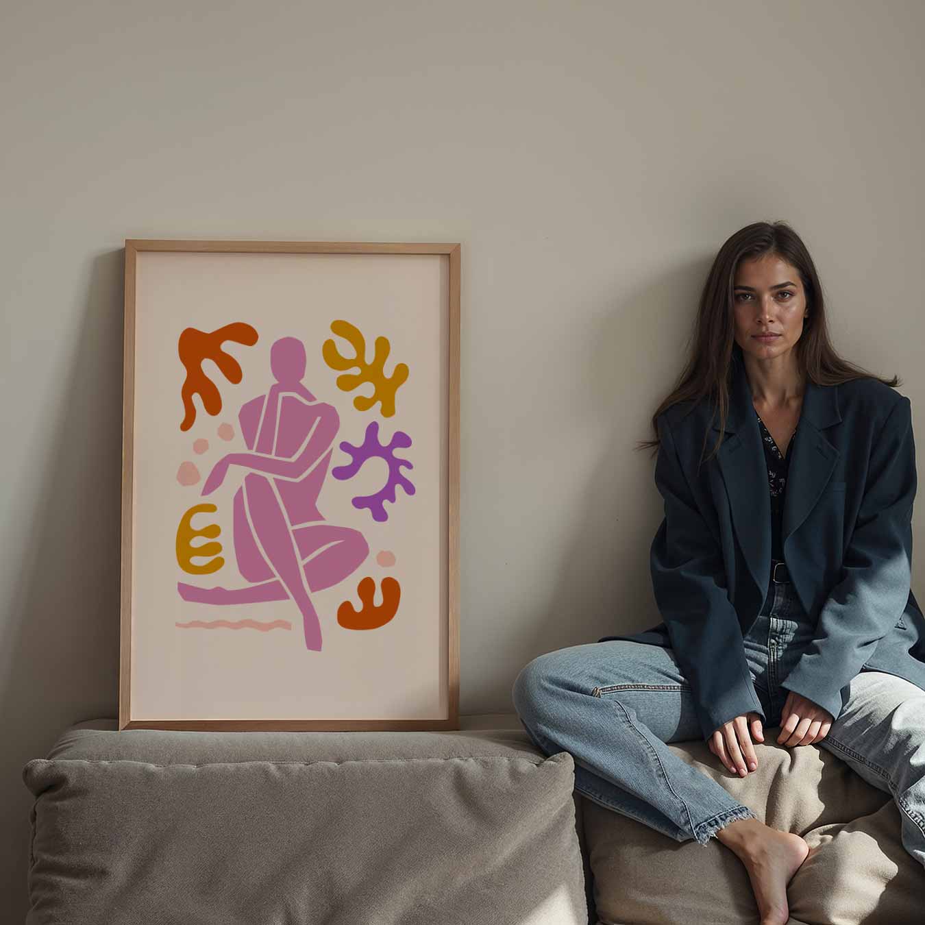 Abstracte Vrouwelijke Kunstposter-WallArtistic