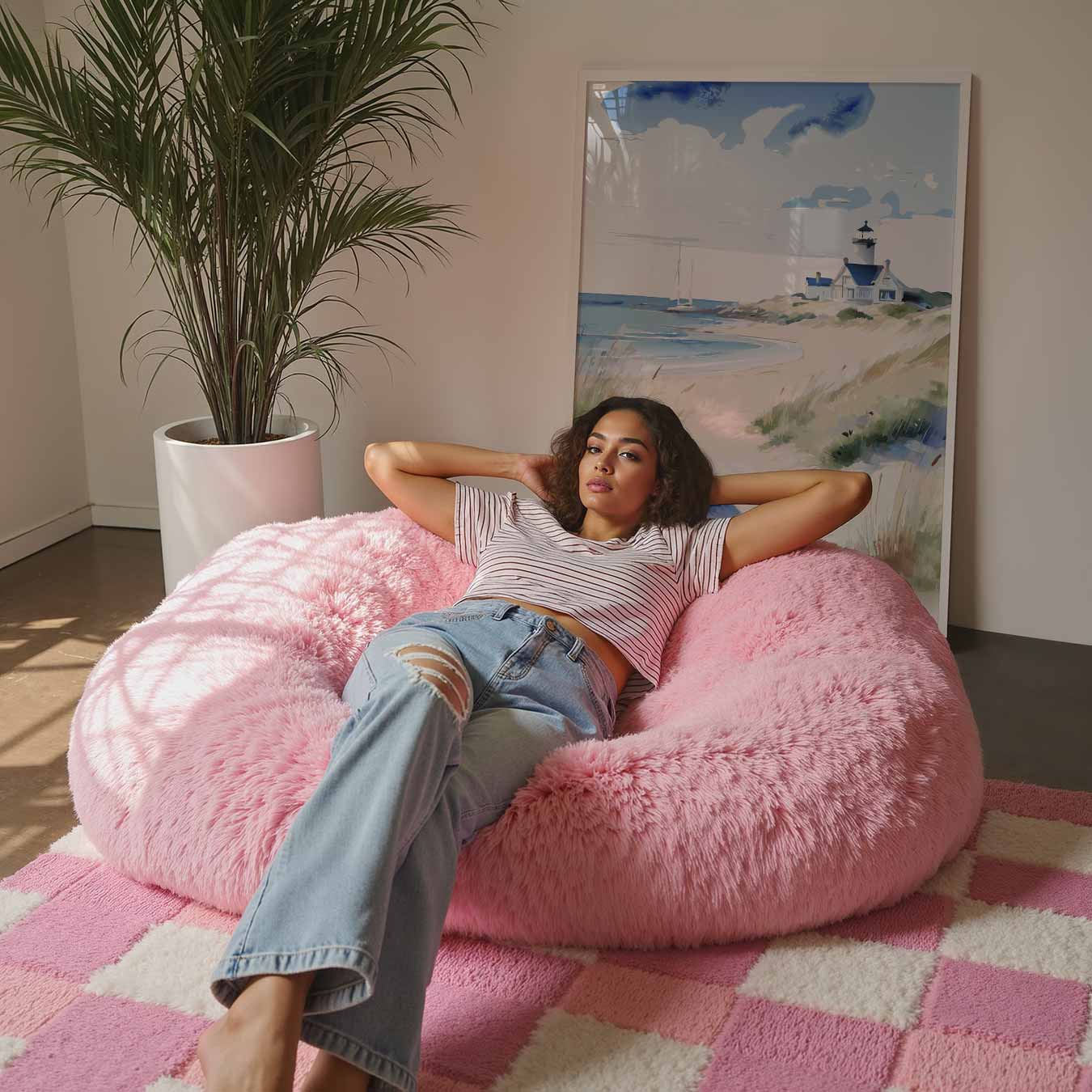 Zomerse Vuurtoren aan de Kust Poster-WallArtistic