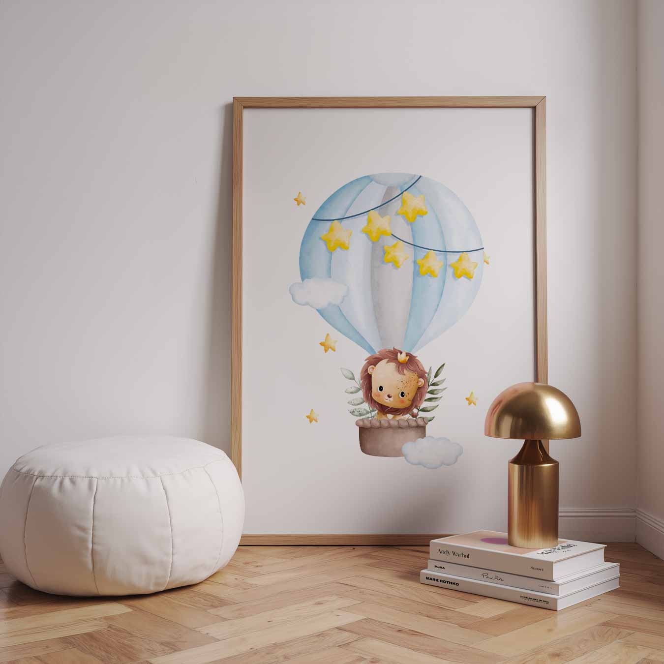Droomachtige Leeuwen Ballon Poster-WallArtistic