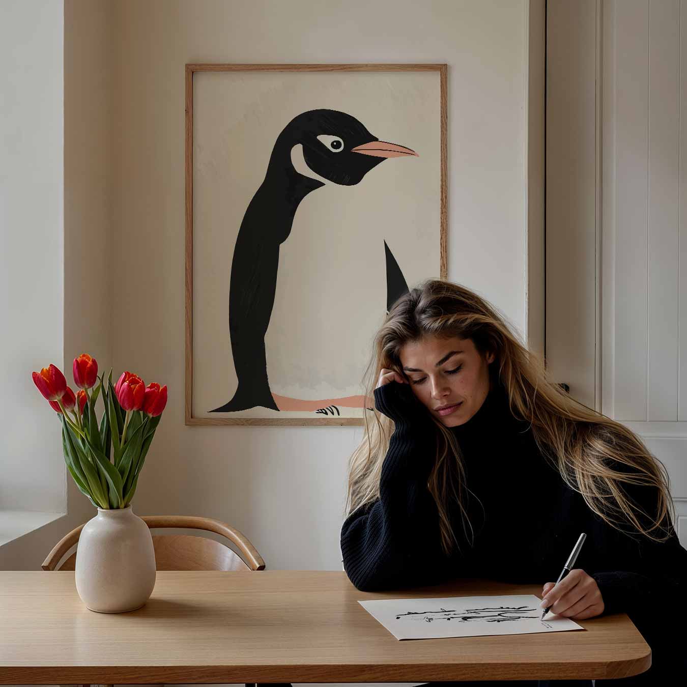 Minimalistische Pinguïn Poster-WallArtistic