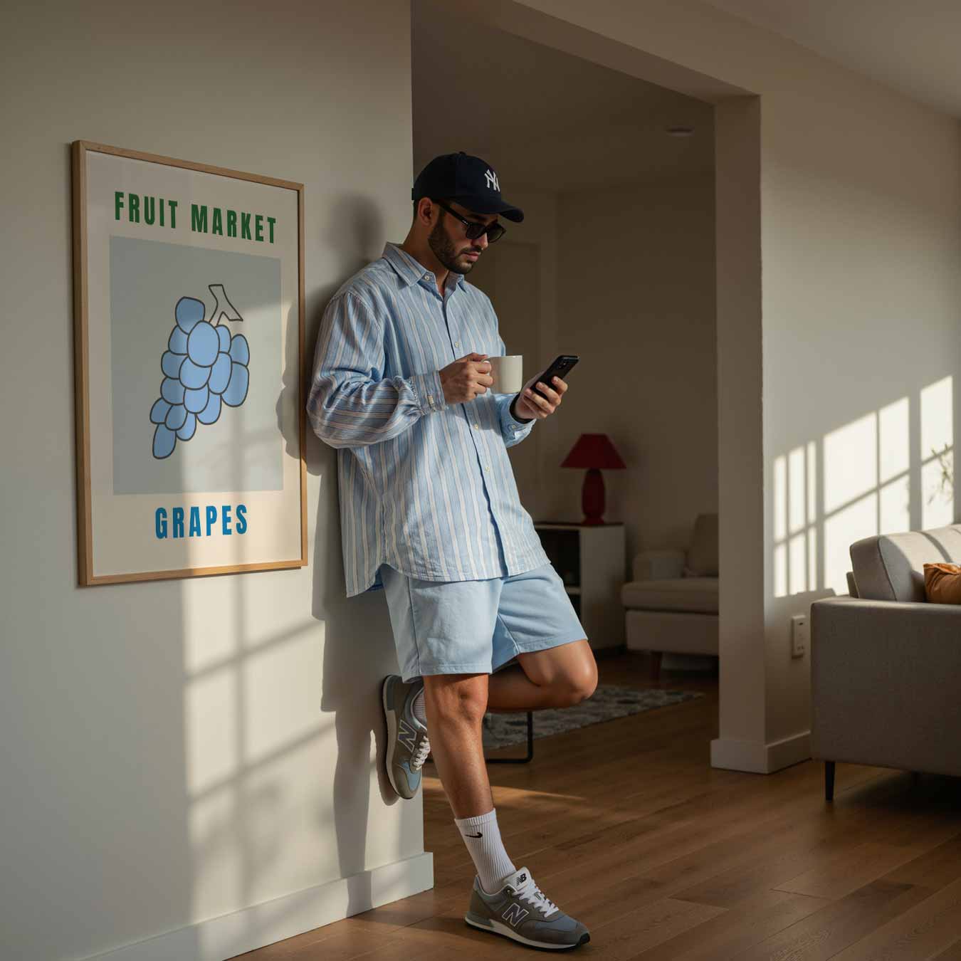 Stijlvolle Druiven Markt Poster-WallArtistic