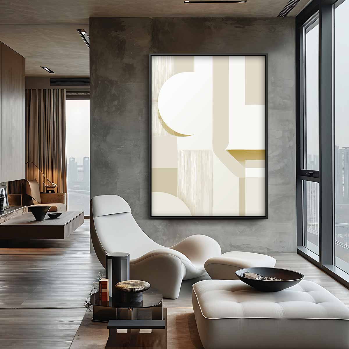 Abstracte Geometrische Druk Kunstwerk-canvas-dibond-plexiglas-wanddecoratie-WallArtistic