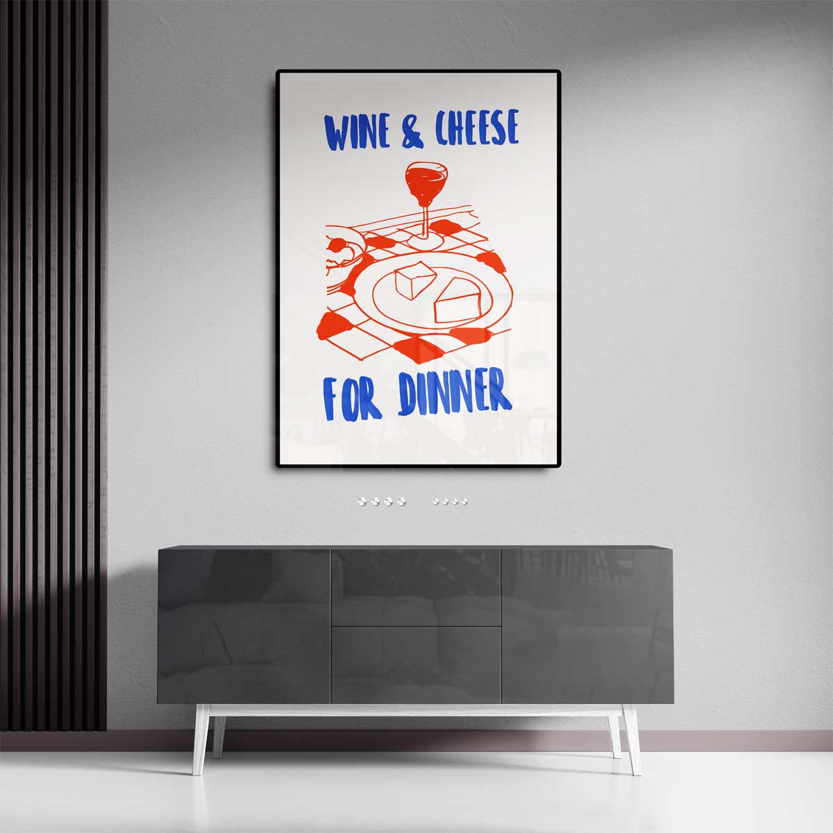 Avondje Wijn en Kaas Kunstwerk-canvas-dibond-plexiglas-wanddecoratie-WallArtistic