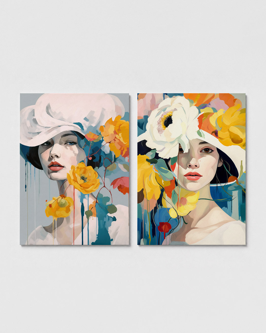Bloem en gezicht Posterset