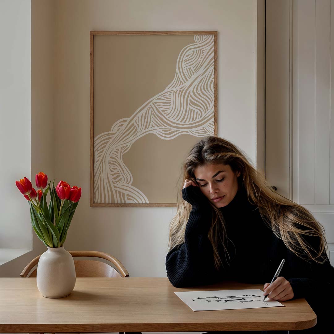 Organische Lijnen Poster-WallArtistic