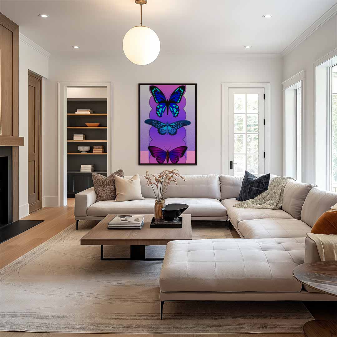 Vlinders in Speelse Kleuren Kunstwerk-canvas-dibond-plexiglas-wanddecoratie-WallArtistic