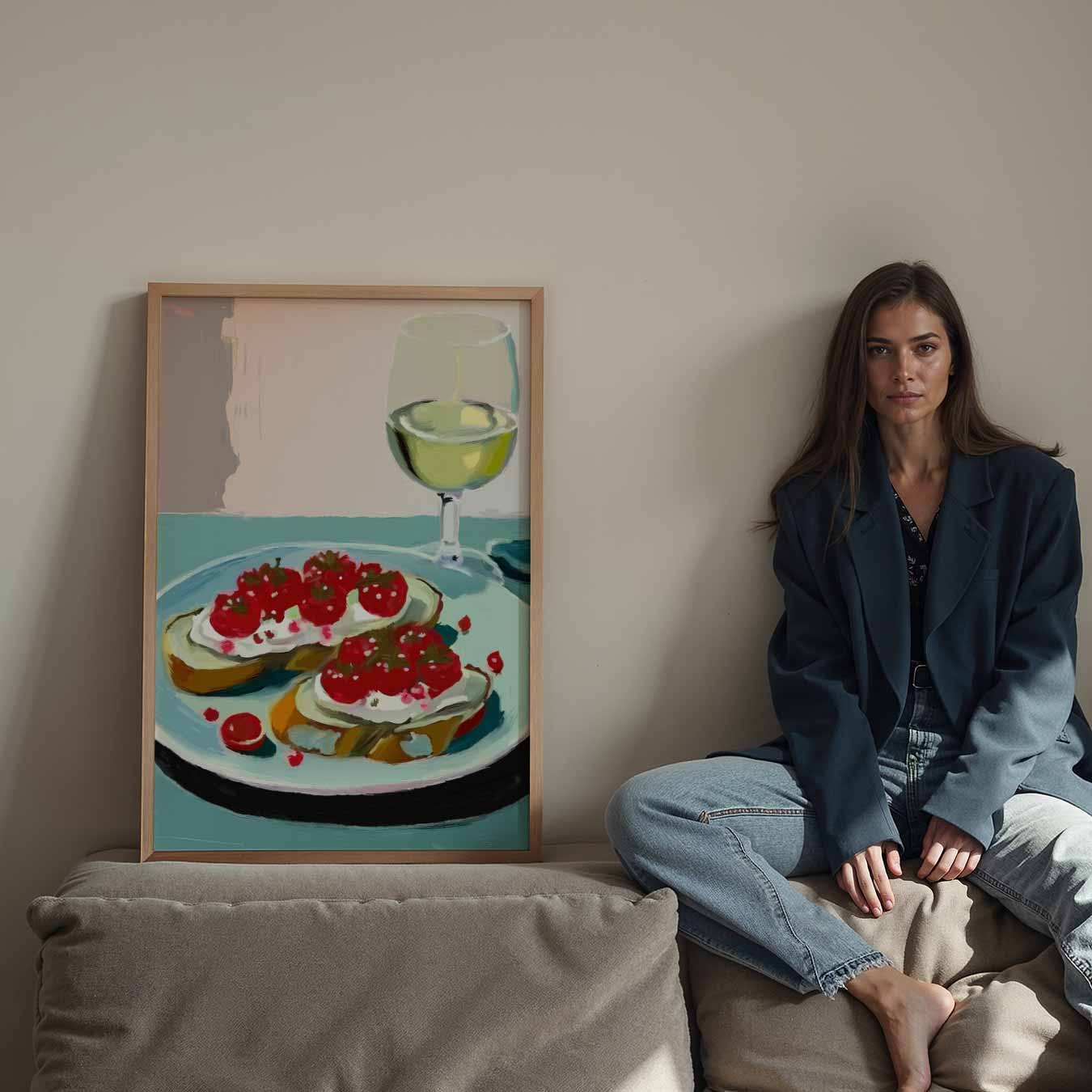 Romantische Diner Tafereel Poster-WallArtistic