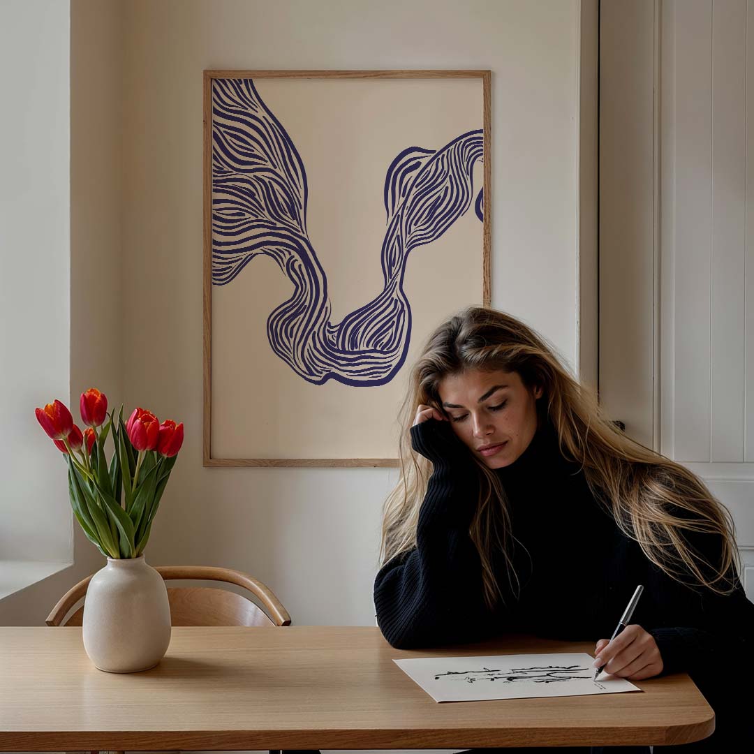 Organische Lijnen Kunstposter-WallArtistic