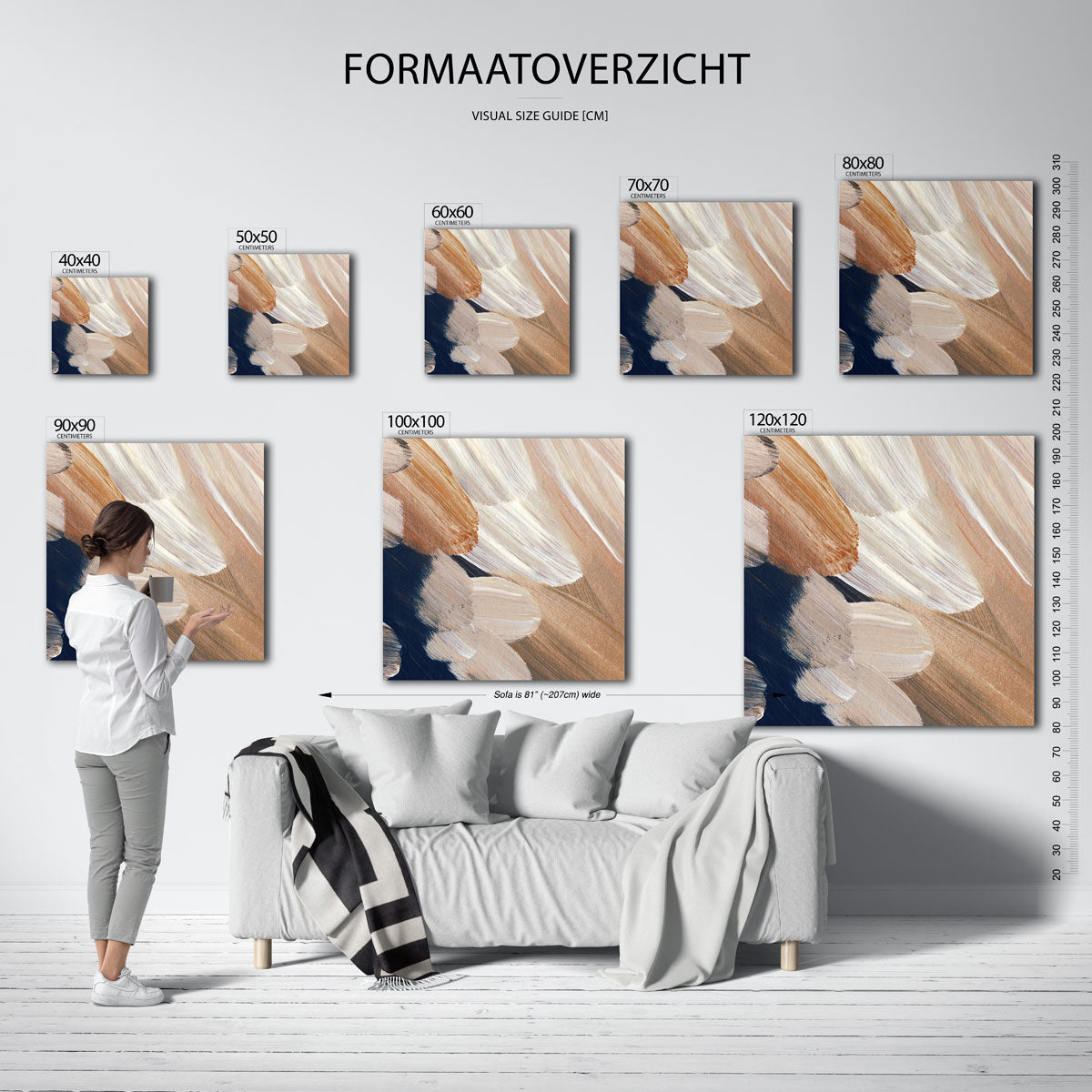 Abstracte penseelstreken Poster