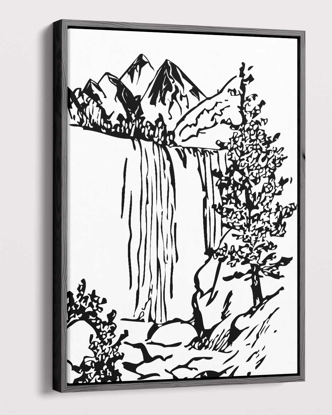 Berglandschap in Zwart-Wit Kunstwerk-canvas-dibond-plexiglas-wanddecoratie-WallArtistic