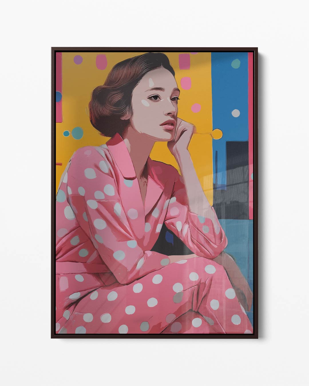 Vrolijke Reflectie in Roze Kunstwerk-canvas-dibond-plexiglas-wanddecoratie-WallArtistic