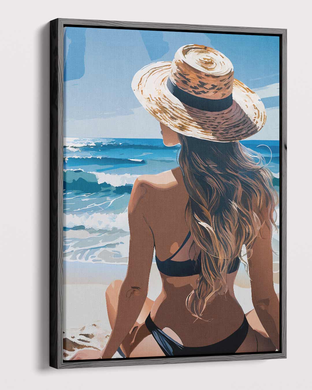 Zomers Stranduitzicht Kunstwerk-canvas-dibond-plexiglas-wanddecoratie-WallArtistic