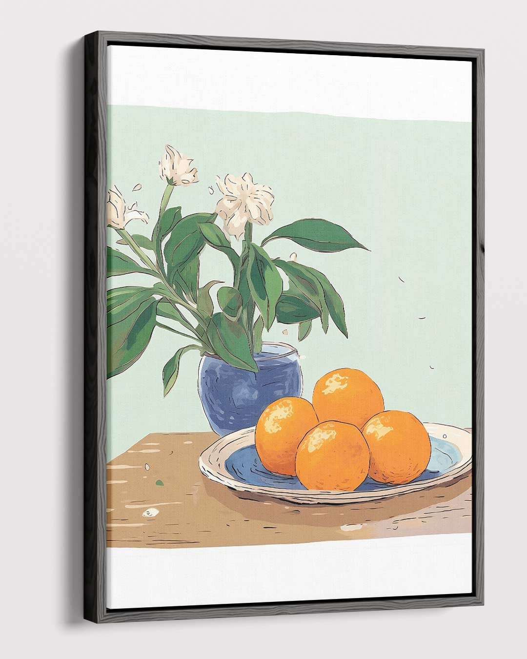 "Rustieke Stilleven met Mandarijnen" Kunstwerk-canvas-dibond-plexiglas-wanddecoratie-WallArtistic