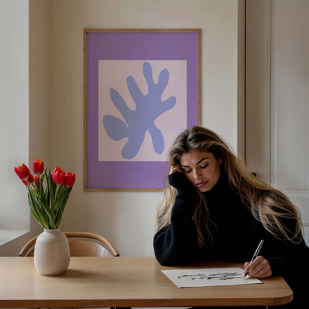 Speelse Bladvorm Abstract Poster-WallArtistic