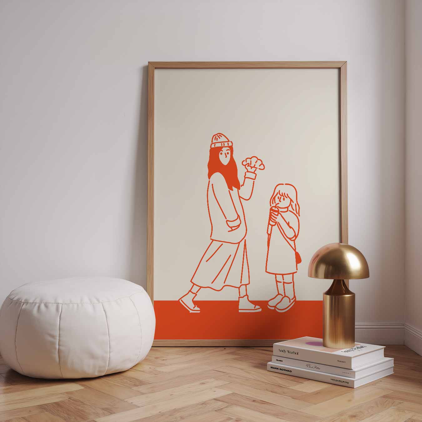 Vrolijke Wandeling Illustratie Poster