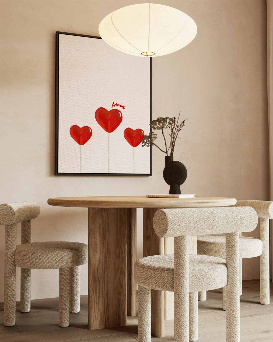Hartvormige Lollys met Amor Touch Kunstwerk-canvas-dibond-plexiglas-wanddecoratie-WallArtistic