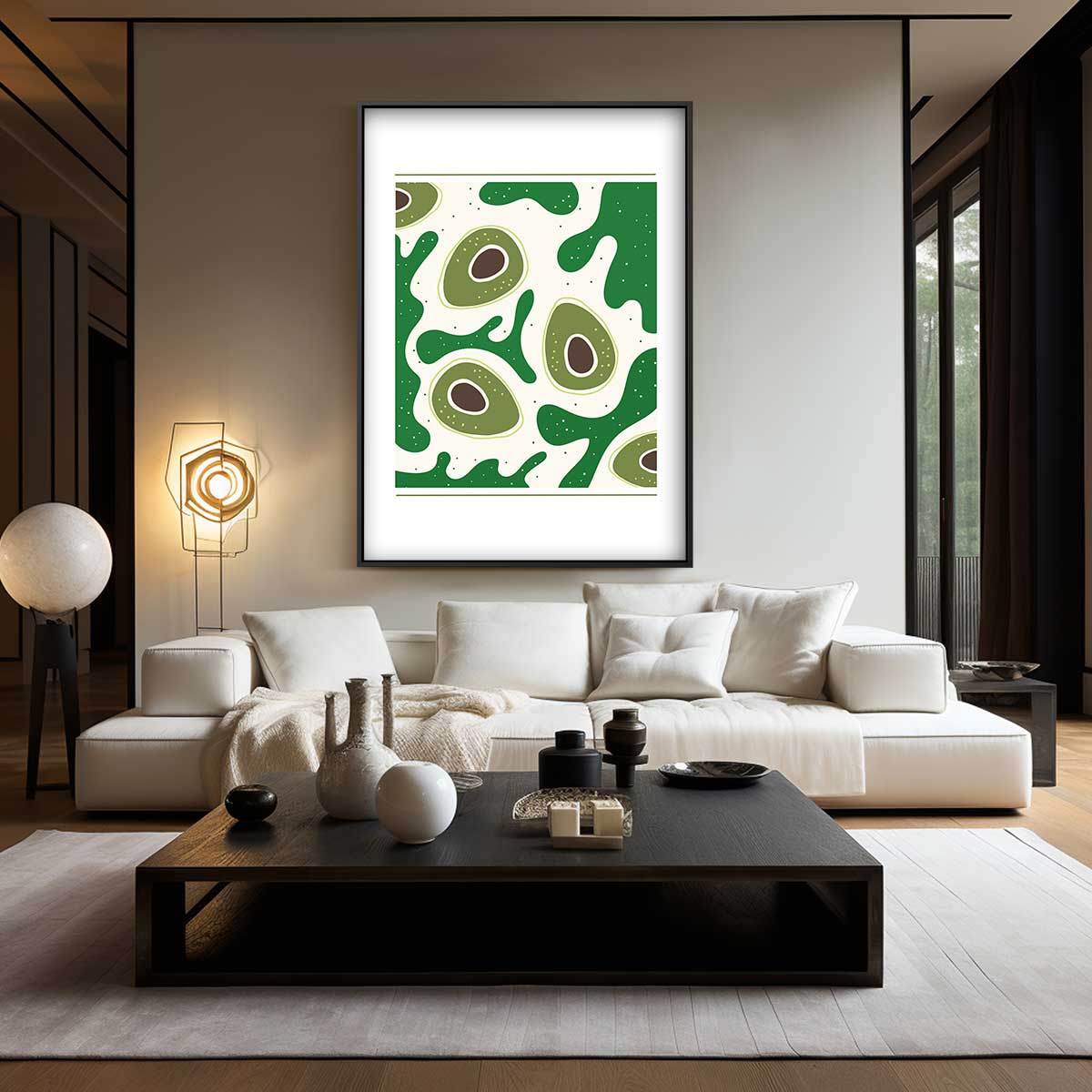 Avocado Droompatroon Kunstwerk-canvas-dibond-plexiglas-wanddecoratie-WallArtistic