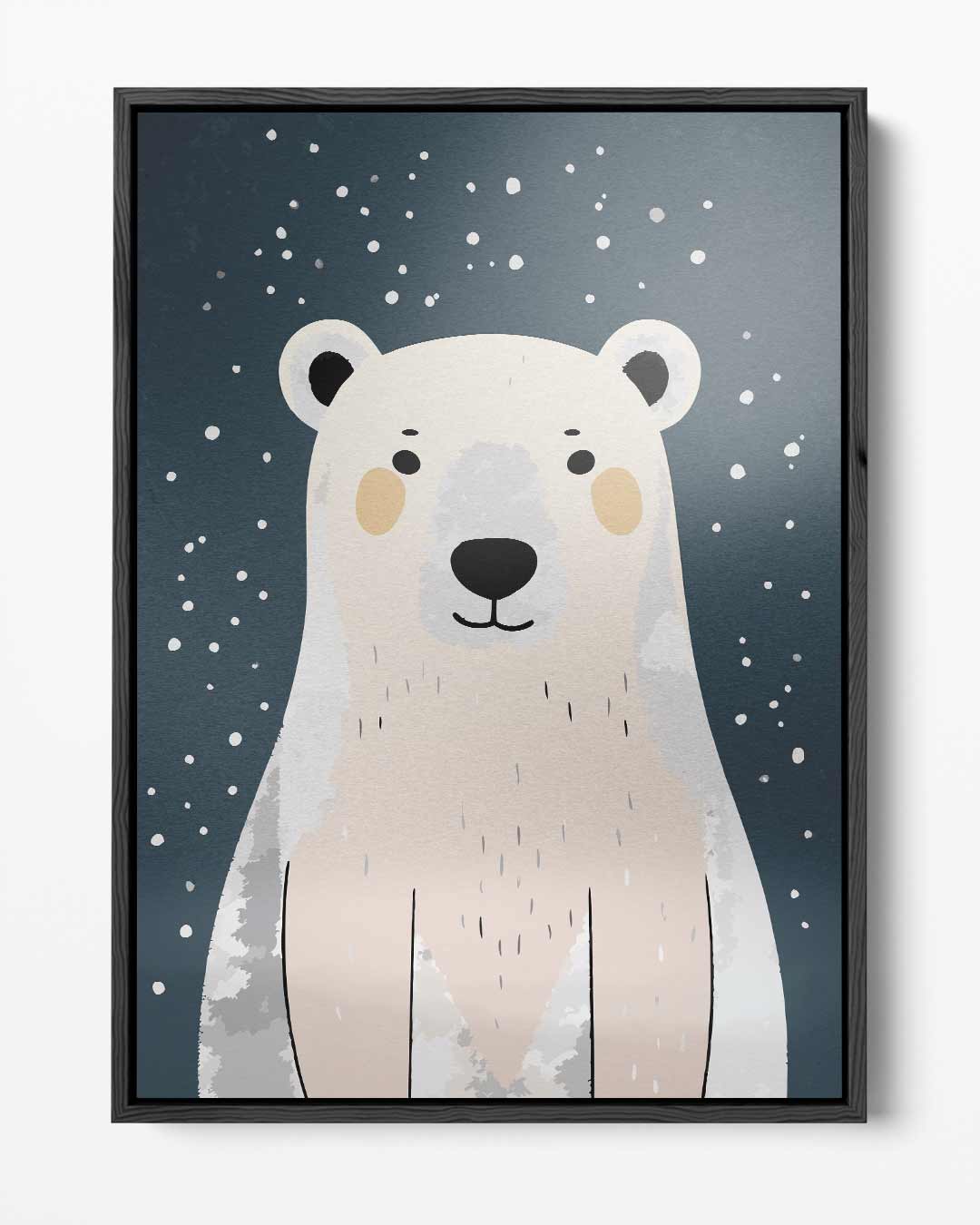 Schattige IJsbeer Illustratie Kunstwerk-canvas-dibond-plexiglas-wanddecoratie-WallArtistic