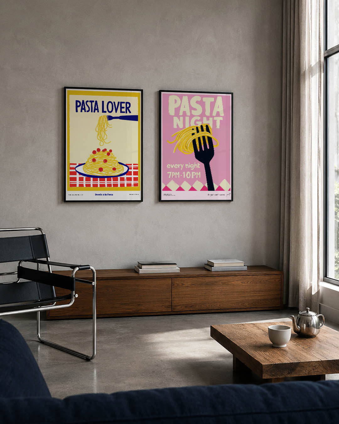 Pasta illustratie Posterset