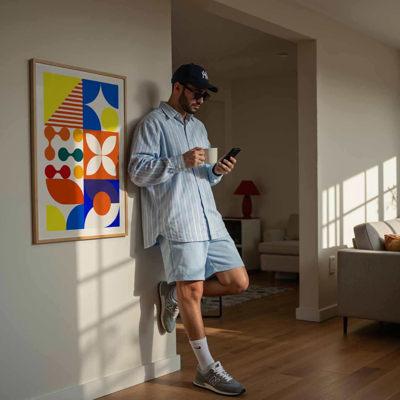 Vrolijke Geometrische Kunstposter-WallArtistic