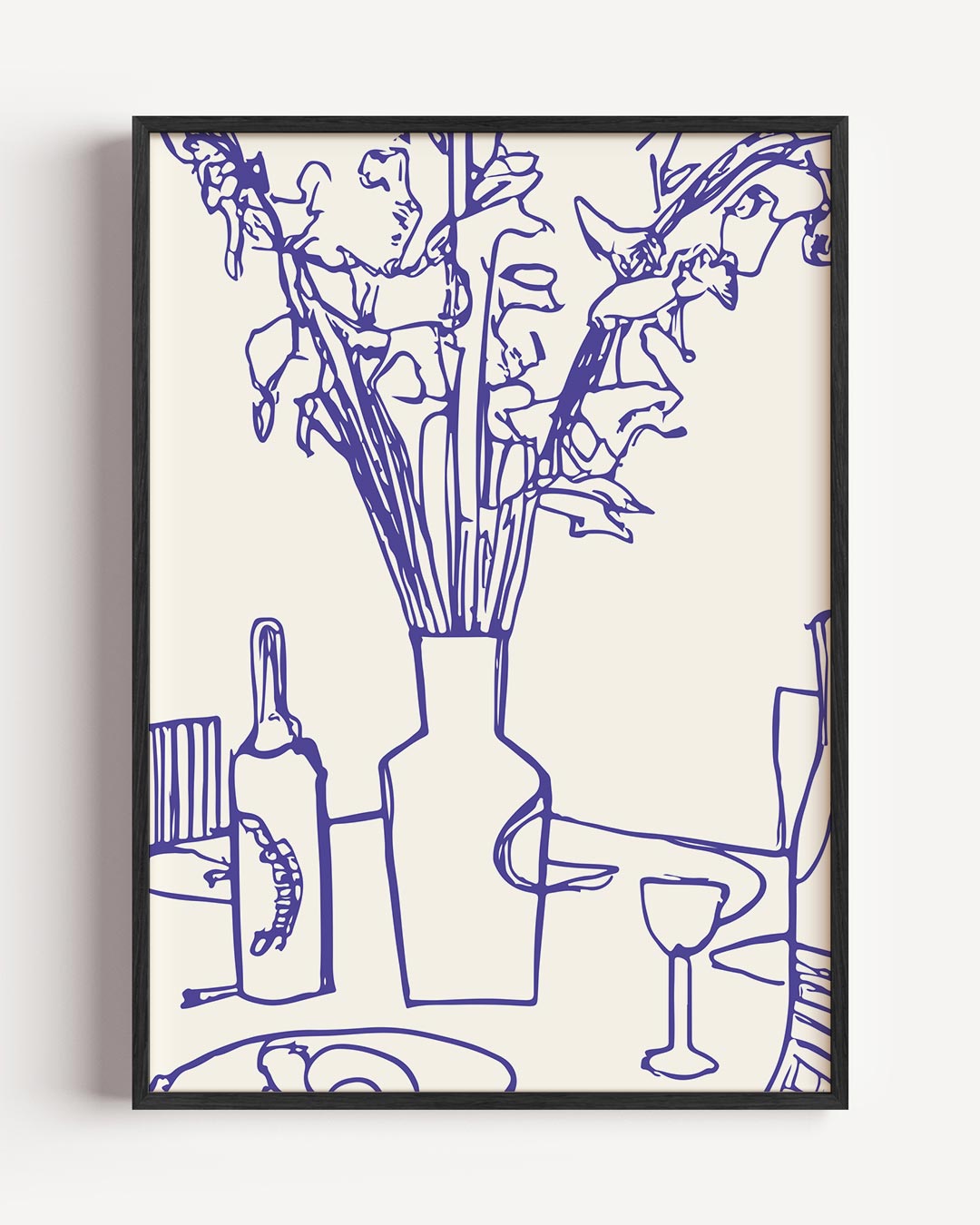 Elegante Paars-blauwe Bloemenposter-WallArtistic