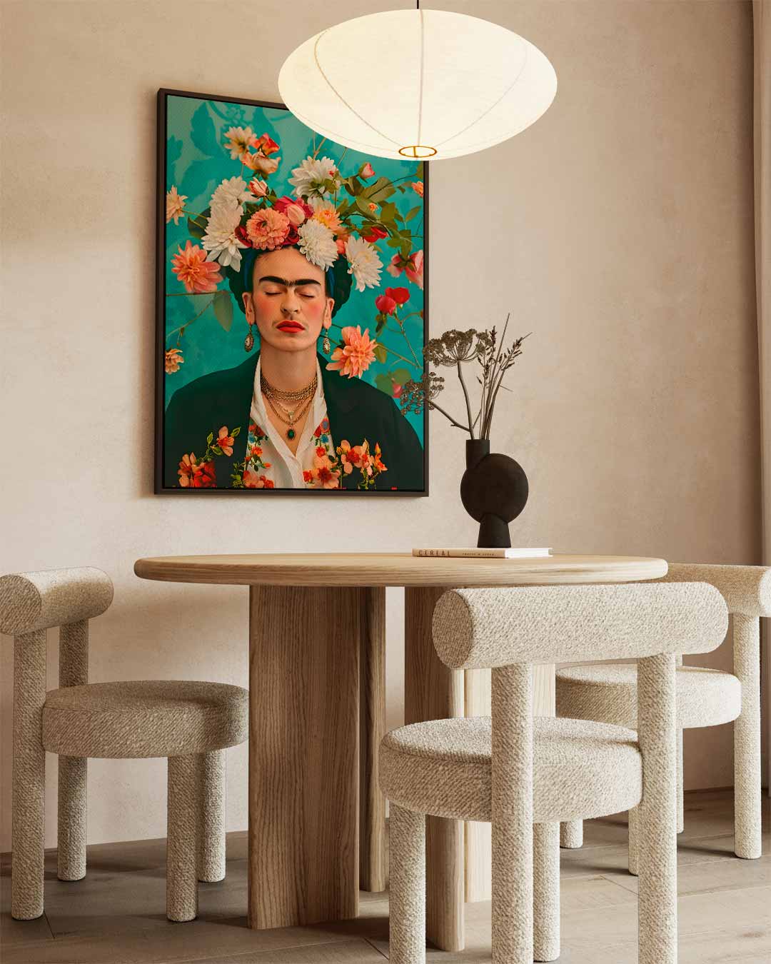 Bloemrijke Portretpracht Kunstwerk-canvas-dibond-plexiglas-wanddecoratie-WallArtistic