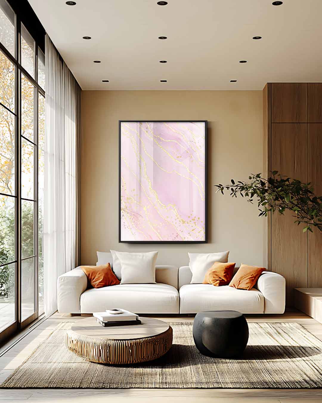 Dromerige Marmeren Abstractie Kunstwerk-canvas-dibond-plexiglas-wanddecoratie-WallArtistic