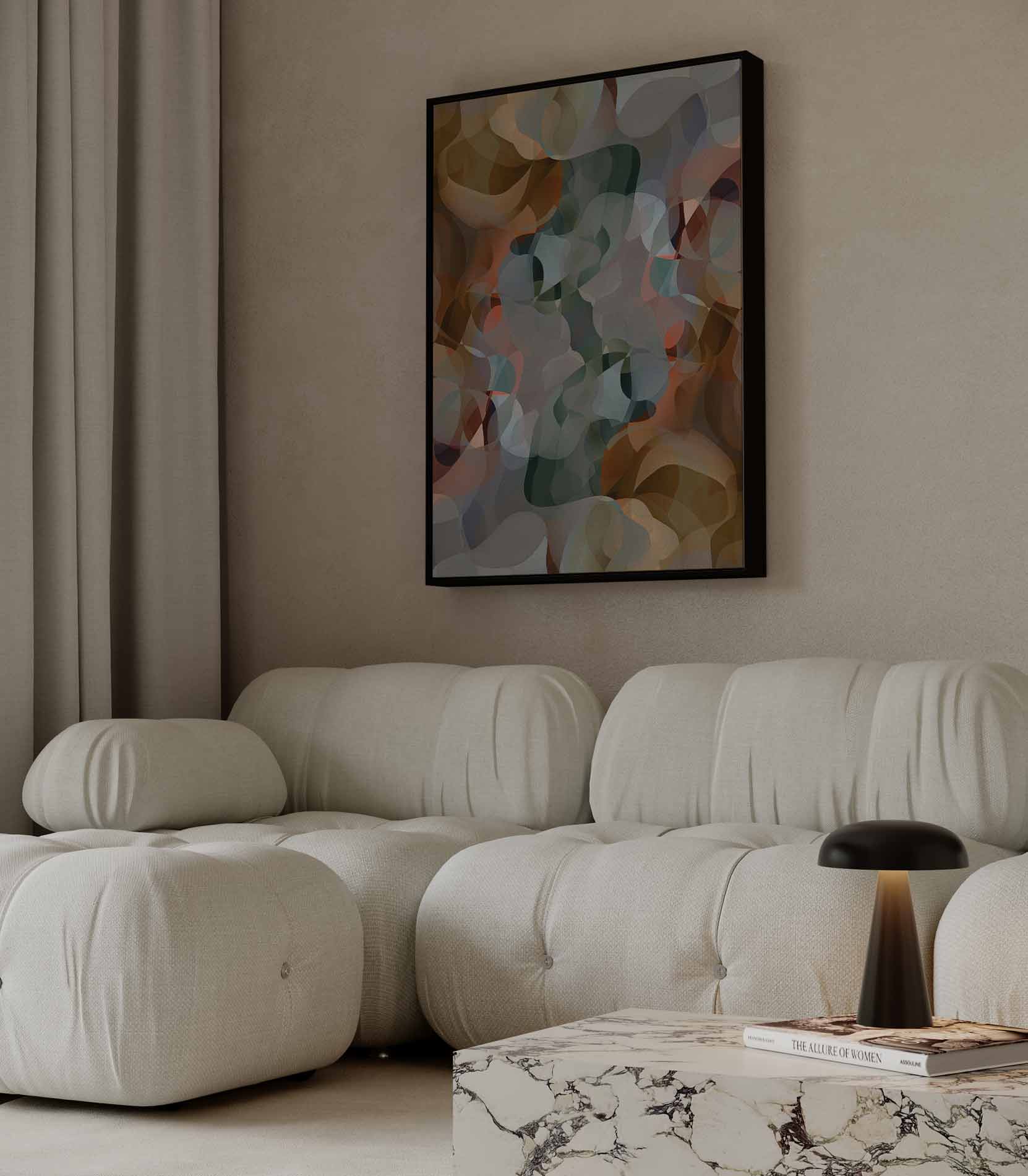 Kleurrijk Abstract Droomlandschap Kunstwerk-canvas-dibond-plexiglas-wanddecoratie-WallArtistic
