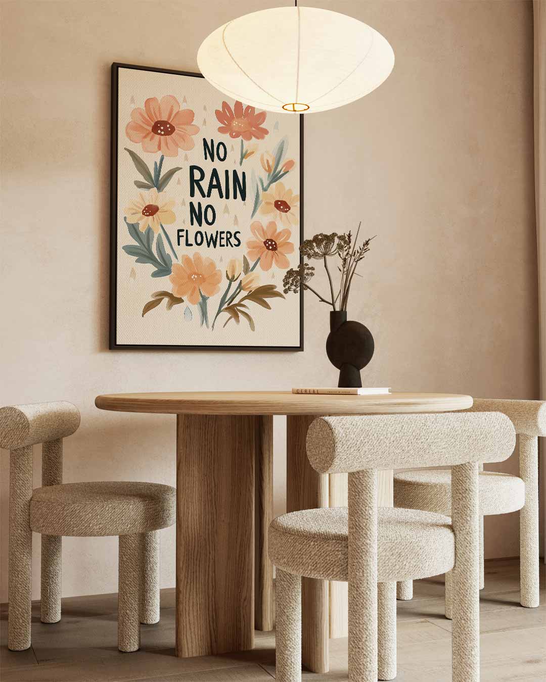 Bloemenregen Inspiratieposter Kunstwerk-canvas-dibond-plexiglas-wanddecoratie-WallArtistic