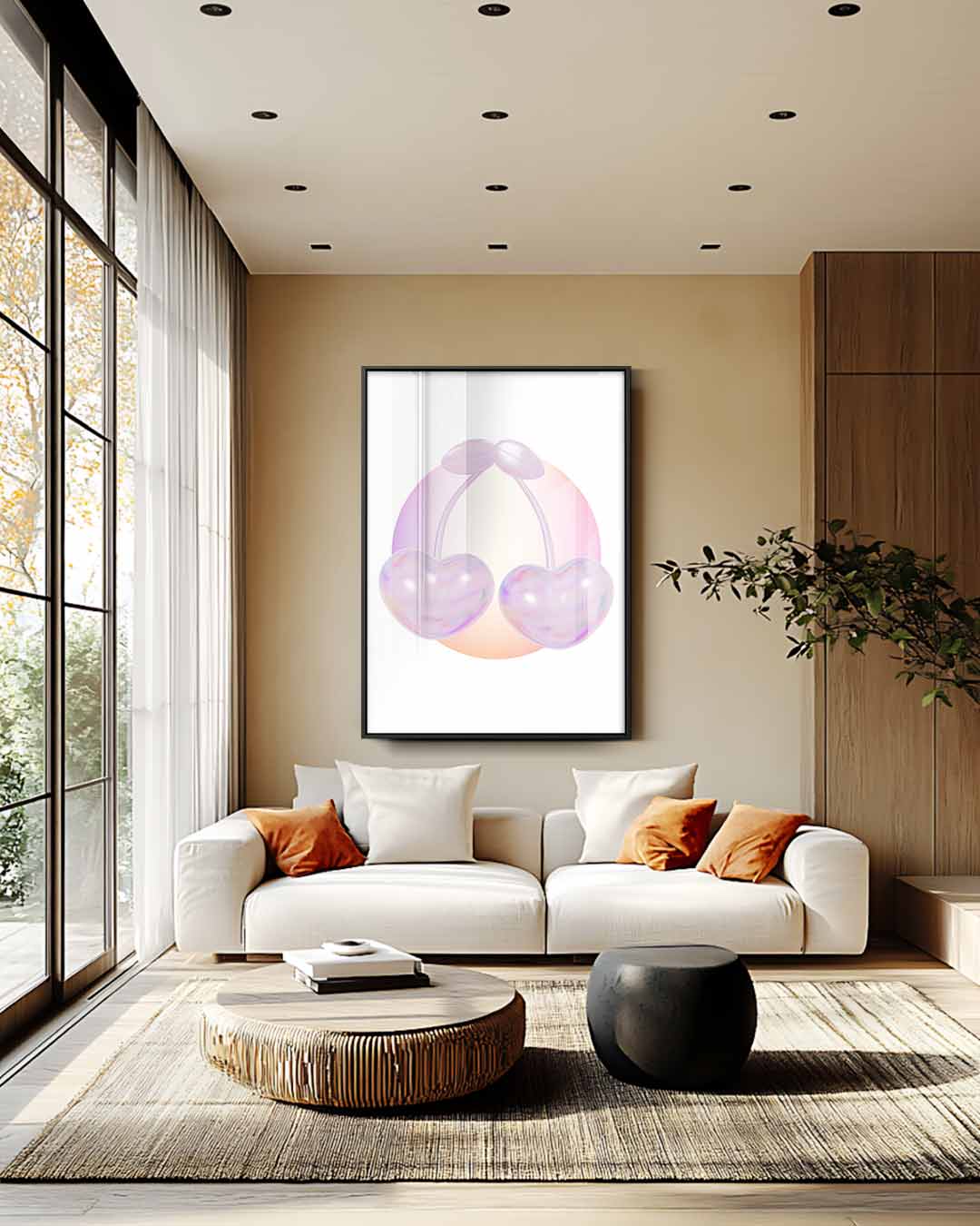 Glanzende Hartkersen Kunstwerk-canvas-dibond-plexiglas-wanddecoratie-WallArtistic