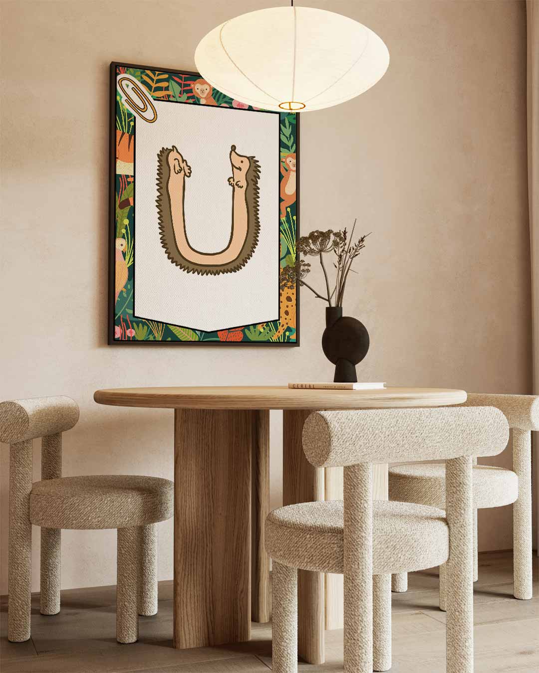 Twee schattige egels in een warm omarmingsontwerp Kunstwerk-canvas-dibond-plexiglas-wanddecoratie-WallArtistic