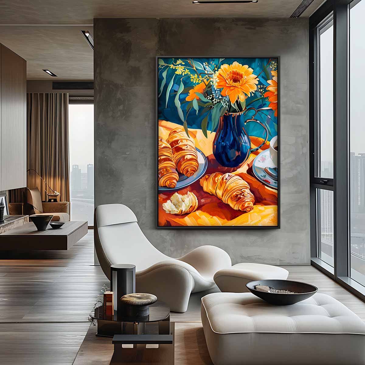 Zonovergoten Ontbijt Kunstwerk-canvas-dibond-plexiglas-wanddecoratie-WallArtistic