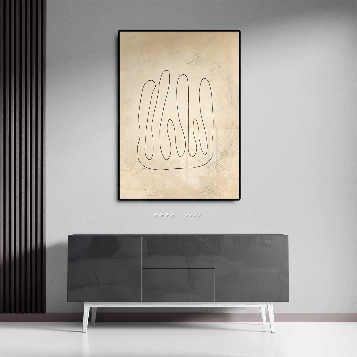 Organische Lijnenspel Kunstwerk-canvas-dibond-plexiglas-wanddecoratie-WallArtistic