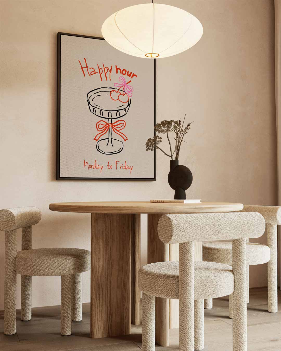 Happy Hour Illustratie Kunstwerk-canvas-dibond-plexiglas-wanddecoratie-WallArtistic