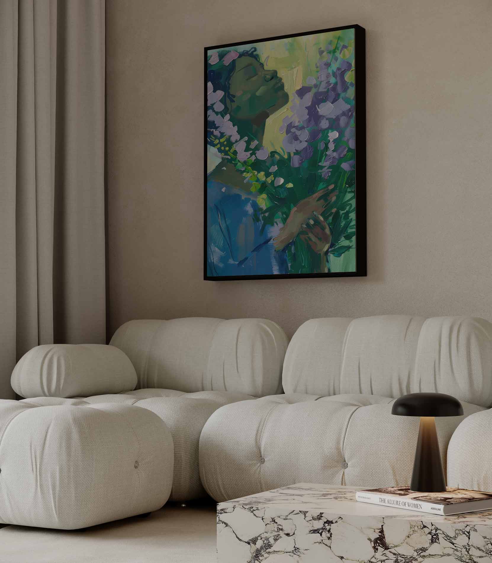 Bloemige Dromen Kunstwerk-canvas-dibond-plexiglas-wanddecoratie-WallArtistic