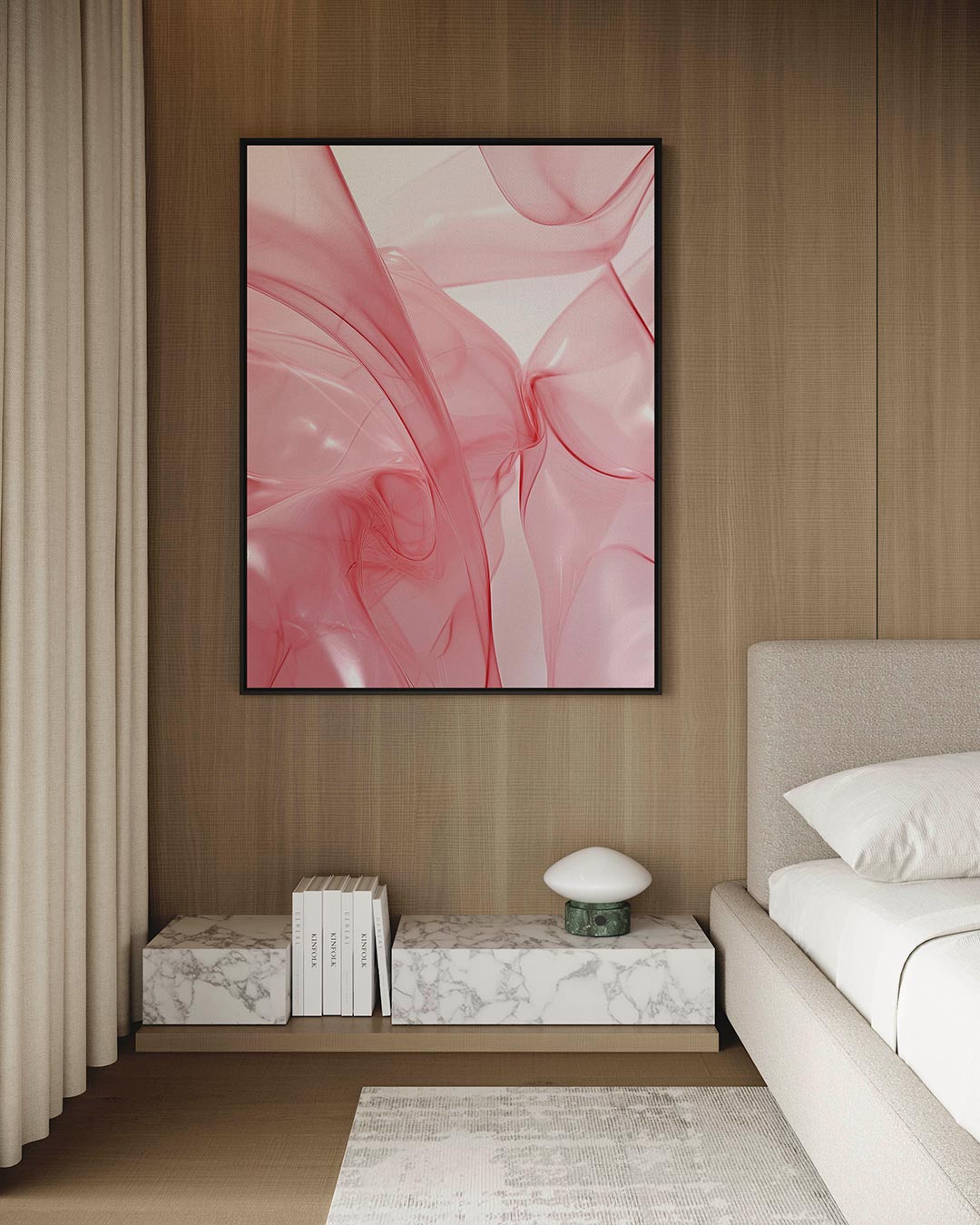 Vloeiende roze vormen Kunstwerk