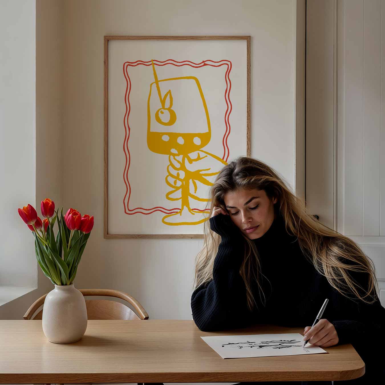 Levendige Cocktail Illustratie Poster