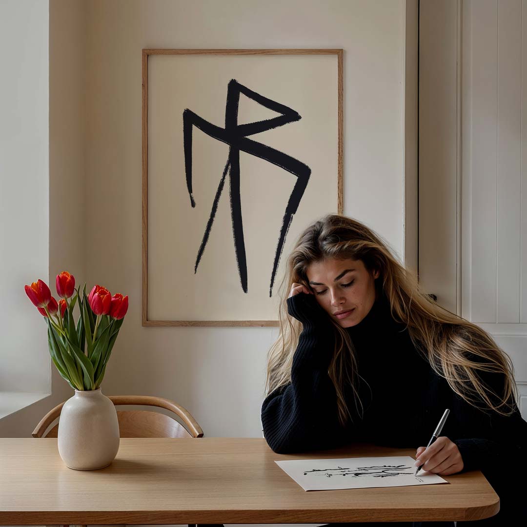 Minimalistische Abstracte Kalligrafie Poster-WallArtistic